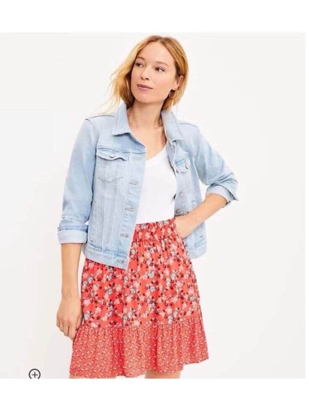 Loft women’s floral pink print skirt